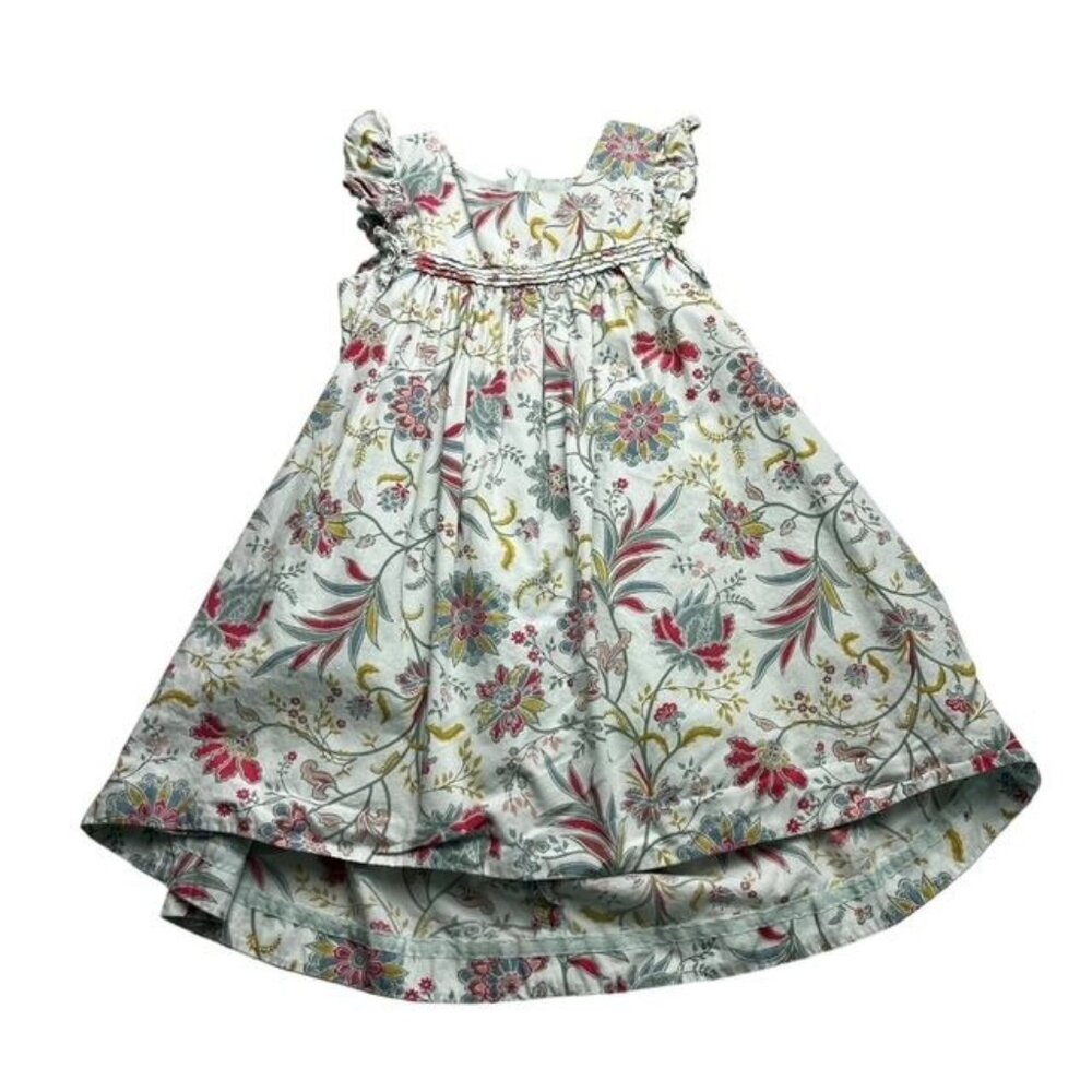 Tea Collection Blue Floral Print Dress Size 4 Years